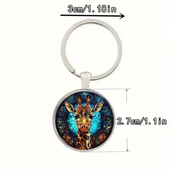 Stainless Steel GIRAFFE Keyring Keychain Accessory - Picture 3 of 3